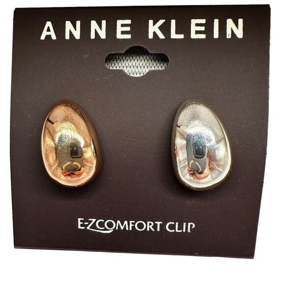 Anne Klein 3/4" Hoop E-Z Comfort Clip-On Earrings Rose Gold, Gold, - Picture 1 of 5